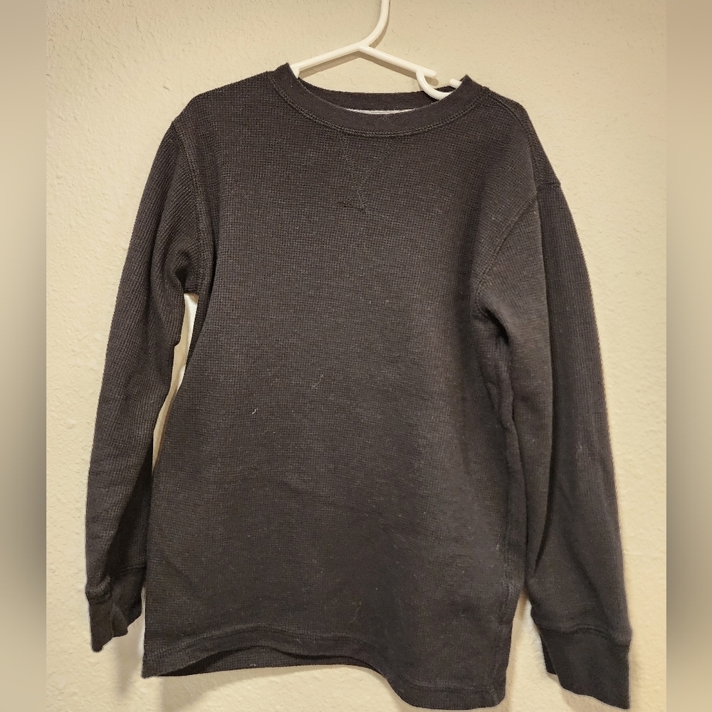 Faded Glory Boys Black Long Sleeve Thermal Shirt Size 8